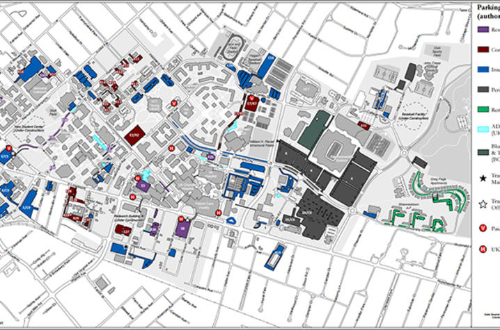 University Of Kentucky Parking Map Map Of Zip Codes   1718 Parking Map (2) 